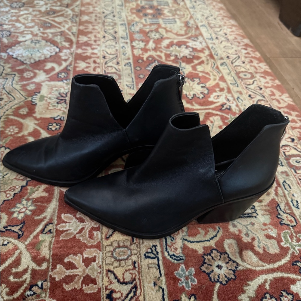 Vince Camuto Black Leather Ankle Booties